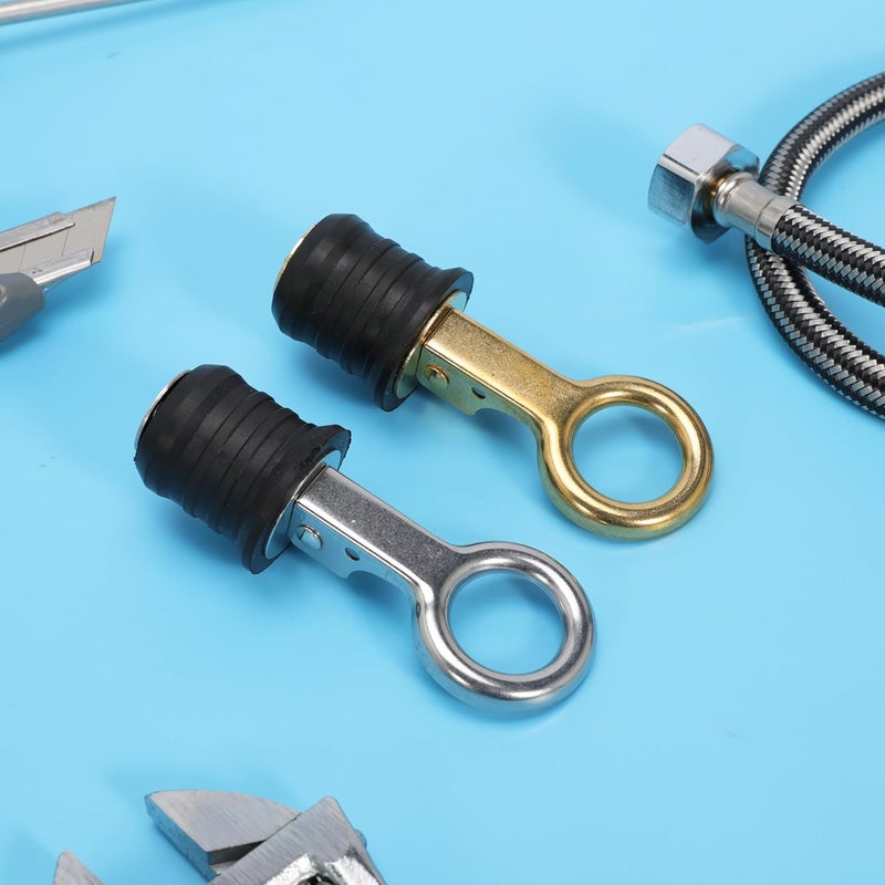 Ciweisah Boat Drain Plug - O-Handle Snap Plug, Brass/Stainless Steel, Rubber - Image 4